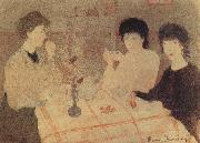Marie Laurencin Rolansan with friend drinking tea oil painting on canvas